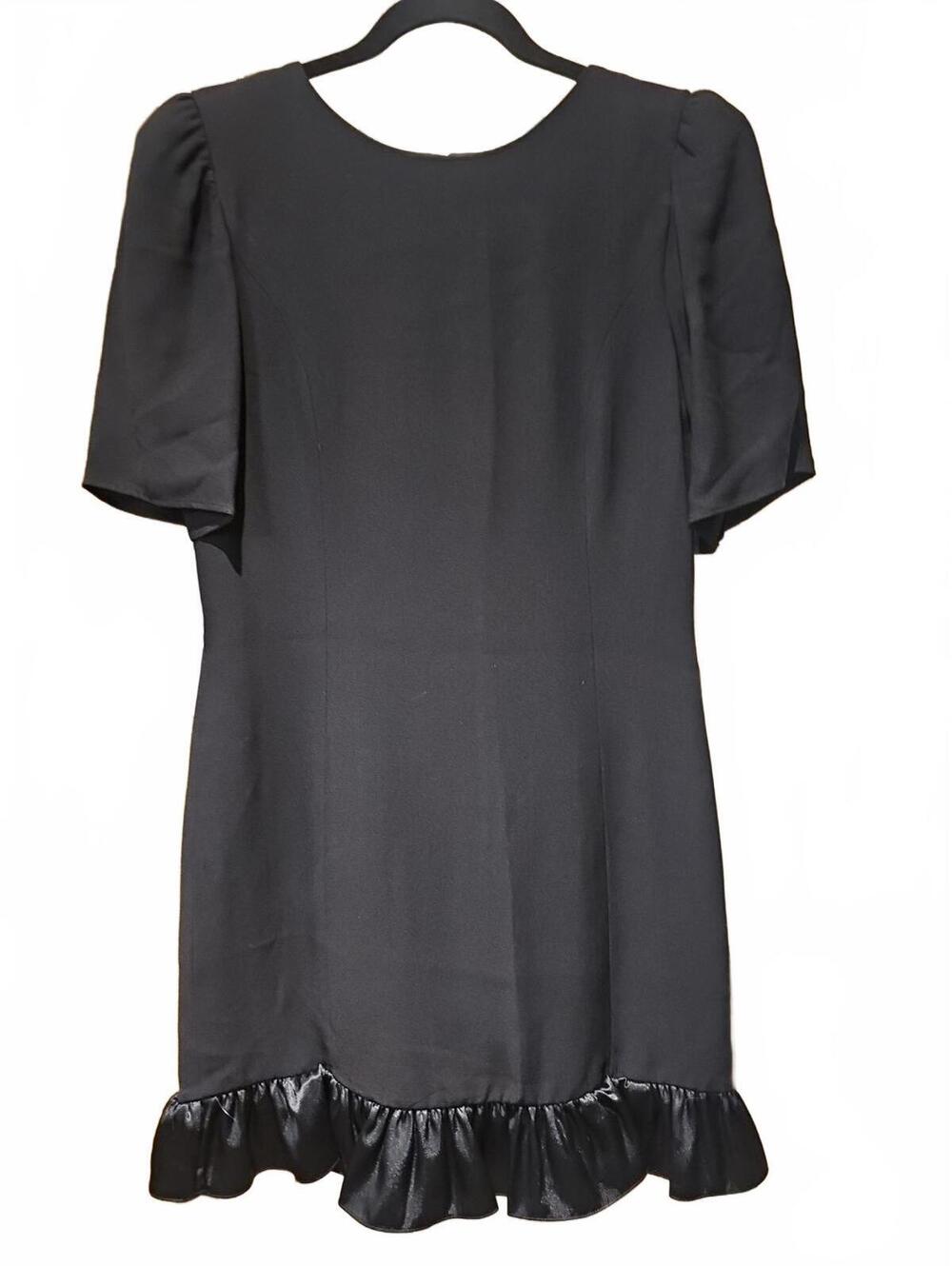 Vintage Patra  Cocktail Lined Black Dress Size 12 Big Bow Back Detail